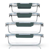 M MCIRCO [80 oz & 36 oz Extra Large Glass Food Storage/Baking Containers Set with Lids, 2 Pack 80 oz(10 cup)&2 Pack 36 oz (4.5 cup) Airtight Glass Container,Microwave,Oven,Freezer and Dishwasher