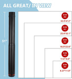 DEWEL Post Tube Expands from 30”to 51”, Waterproof Blueprint Holder Telescoping Art Tube, Large Plastic Black Fishing Rods Case Storage Tube, Light Resistant Drawing Tube with Strap (XL Size)