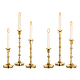 Nuptio Gold Candle Holders for Candlestick: Set of 6 Tall Taper Candle Stick Holders for Fall Thanksgiving Christmas Living Room Fireplace Dinner Table Cafe Table Decor