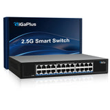 Ethernet Switch with 24* 2.5G Base-T Ports, GiGaPlus 2.5Gbps Network Switch for 2.5Gbps NAS/PC, WiFi6 Router