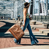 Leather Travel Duffle for Women Men Weekender Overnight Carry Weekend Duffel Bag with Shoe Pouch