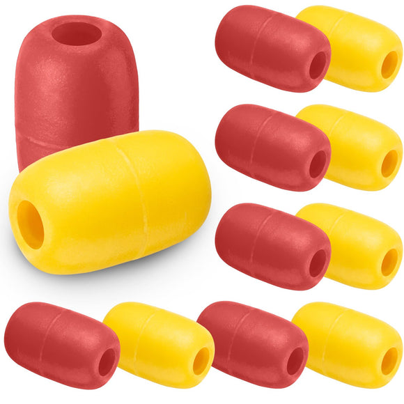 Deep Water Fishing Float 4.72 x 2.75'' Heavy Duty Pool Buoy Float Fishing Marker 0.78 Hole (Red, Yellow,12 Pcs) Vertintong