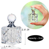 Clear Cubic Carved Crystal Refillable Perfume Bottle Desk Decor