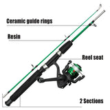 Fishing Rod Gear Set for Beginners Portable Wheel
