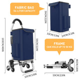 3 in 1 Shopping Cart, Foldable Hand Truck with 6 Wheels, 110 lbs Grocery Cart