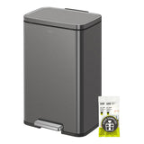 Madison Gunmetal Stainless Steel 13.2 Gal/50L Kitchen Step Trash Can or Recycling Bin
