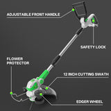 SOYUS 12 Inch Electric Weed Wacker Cordless, 2 in 1 Cordless String Trimmer and Edger with Auto Line Feed, 20V Weed Wacker Battery Operated for Garden, Yard with 2 X 2.0 Ah Battery & Charger