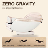 Amzyes 4D Massage Chair Full Body, 20 Modes Zero Gravity Massage Chair with 53.15 Inches SL Track, Foot Massage, Neck and Shoulder Massage, Shiatsu, Bluetooth Speaker, Home, Beige