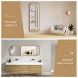 WallBeyond Full Length Mirror Wall Mounted 65"x22", Rustic Wooden Frame Floor Mirror, Large Full Body Mirror for Bedroom, Leaning or Hanging Against Wall (Natural Solid Wood)