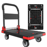Heavy Duty Foldable Push Cart Dolly - Mobile Platform Truck with 360°Swivel Wheels