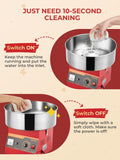 FOHERE Cotton Candy Machine Commercial, 1000W Cotton Candy Maker, Easy Use with 15 inch Stainless Steel Bowl and Sugar Scoop, Makes Hard Candy for Family Party, Fast Candy Production