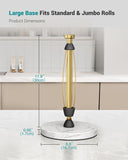 Paper Towel Holder Countertop, Marble Weighted Base, Warm Gold, One-Handed Tear, Freestanding Paper Towel Stand Rack with Ratchet Mechanism for Kitchen Bathroom Essential Decor Accessories