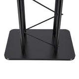 Black Curved Podium, 23.8 x 15.9 x 47 Inch Podium Stand Portable Church Pulpit Metal Black Lectern