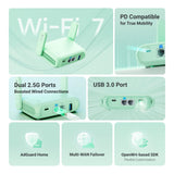 GL.iNet GL-MT3600BE (Beryl 7) Portable Travel Router, Pocket Wi-Fi 7 Wireless 2.5G Router