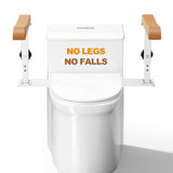 Simple Project 15.7" Toilet Safety Rails for Seniors, Flipped 90°＆Adjust Heigh Toilet Seat Handle, Super Sturdy 500LBS Toilet Safety Frame for Disabled or Mobility Issues, Grab Bars Arms(Brown)