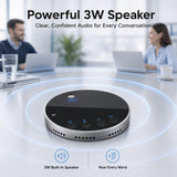 AiooTisu Bluetooth Conference Speaker and Microphone, Bluetooth Speakerphone for Small Meeting Room，Wireless Conference Speaker 360°Voice Pick up with Noise Cancellation Mics for Computer/Laptop