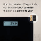 A&D Medical Digital Body Weight Scale - UC-352BLE - Bluetooth Bathroom Weight Machine, Syncs with A&D Heart Track App - 450lb (200kg) - Batteries Included, Black