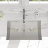 Beslend 30 Undermount Kitchen Sink - 30x19 Double Bowl Kitchen Sinks Workstation 16 Gauge Stainless Steel Sink Low Divide Double Basin 50/50