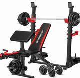 OPPSDECOR ASTM-Certified 900LBS Weight Bench Set with Squat Rack & Leg Extension, Preacher Curl Workout Bench & Bench Press Set for Home Gym Full Body Training