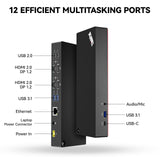 Hybrid USB-C with USB-A Adapter Docking Station for Lenovo Laptops, Dual Monitor