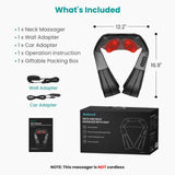 Nekteck Shiatsu Neck Massager with Heat for Pain Relief Deep Tissue, 2026 Upgraded 3D Back Shoulder Kneading Massage Pillow, Mother's Day Father's Day Relaxation Gifts for Mom Dad, Black(NOT Cordless)