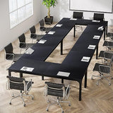 Tribesigns 13FT Conference Table,Large Rectangle Meeting Seminar Table for 10-14 Person