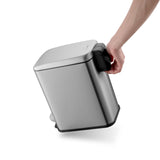 QUALIAZERO 5L / 1.3 Gallon Stainless Steel Step-On Bathroom Trash Can