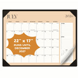 Coovernier Desk Calendar 2026-2027 with Desk Mat, 18-Month Large 22" x 17" Desk Pad Calendar from Jul 2026 to Dec 2027, Seasonal Theme Desktop Monthly Calendar for Home Office School