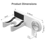 HAVICATO White Hair Dryer Holder, Wall-Mounted Blow Dryer Holder, Adhesive Hair Dryer Organizer with Cable Storage, Hair Dryer Cradle for Bathroom Vanity, Aluminum&ABS