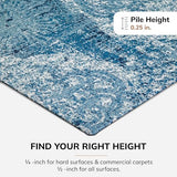 Anji Mountain Rug'd Office Chair Mat for Carpet & Hardwood Floor - Jacquard Woven, Anti-Slip Backing, Low Pile
