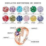 Oseew Customized mom rings 10k Rose gold gold family rings for women yellow gold size 4-11 mothers ring 2 birthstones rose gold 18k mom rings with birthstones gold 14k
