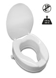 PEPE Mobility Raised Toilet Seat with Lid for Elderly 6" High, Fits Round and Elongated up to 15" Wide, Commode Seat with Sturdy Brackets, Medical Aid