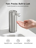 SUNLY Touchless Automatic Soap Dispenser – Clog-Free Pump, 0.2s Fast Sensor, USB-C Rechargeable, Smudge-Resistant Stainless Steel