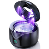 CXRUY Ultrasonic Retainer Cleaner - UV Dental Cleaning Pod Night Guard Cleaner for Dentures, Aligner, Braces, Toothbrush Heads, Jewelry (Black)