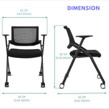 20 Pack Conference Room Chairs with Wheels and Paddle, Ergonomic Mesh Back and Arms for Home Office