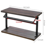 MyGift Kitchen Countertop Paper Towel Holder and Condiment Display Shelf Rack, Rustic Burnt Wood and Metal Towel Dispenser with Top Shelf for Bathroom or Kitchen