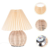 JUAKSQZYI Table lamp Pleated Night Light Table Lamp Led Bedside Lamp Desk Light with Warm Glow USB Powered for Bedroom Living Room Office Decor