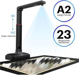 Overhead Scanner, 23MP Large Format Camera for Books and Documents, Automatic Page Smoothing, OCR Text Recognition, Compatible with Windows & Mac