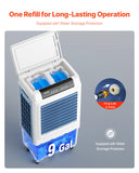 VEVOR Evaporative Air Cooler, 3100 CFM with 9 Gallon Water Tank Swamp Cooler, Portable Cooling Fan with Remote Control, 12H Timer, 4 Ice Boxes, Quiet Operation, 3 Wind Speeds for Outdoor Indoor Use