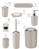 IMAVO Bathroom Accessories Set,Beige Bathroom Set,9 Pieces Bathroom Accessory Set,Tray,Qtip Holders,Toilet Brush,Trash Can for Bathroom Décor and Home Gifts