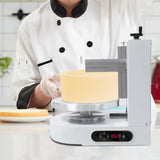 200W Automatic Birthday Cake Decorating Machine, 4-12inch Electric Cake Cream Smooth Coating Spreader with Adjustable Scraper, Cake Leveler Smoother for Bakeries Dessert Store Home (White)