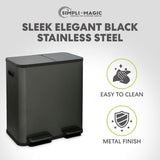 18.5 Gallon (70L) Dual Compartment Kitchen Trash Can - Hands-Free Step Pedal