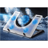 YRJFUT Steel Mesh Panel LED Fan Adjustable Speed Control 10 "-17" Laptop Cooling Pad, Bracket