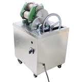 Yokoma Vertical Electric Stainless Steel Sugarcane Juicer with 3 Rollers System and Adjustable Knob for Commercial Juice Shops, Restaurants with 4 Casters 110V Sugar Cane Juice Extractor Machine