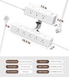 Dual Layer Desk Clamp Power Strip, 24 AC Outlets & 65W USB-C, 6FT Cord