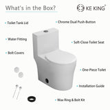 Toilet with Soft Close Toilet Seat, 12'' Rough-In Toilet KK KE KING