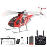 X-MechFun 1/16 Scale F119S MD500 LittleBirds RC Helicopter, 2.4G 9CH Flybarless Rotor Military Helicopter Model, 6G/3D Switchable Modes Aircraft with Takeoff/Landing (Professional Player)