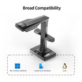 Book Document Scanner Portable 24MP Camera, A3 Size with Smart OCR Led Table Desk Lamp for Family Home Office