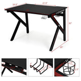 E-Sports Computer Desk Table with Large Ergonomic Surface and Heavy Duty Construction for Home or Office