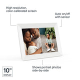 Aura HD Digital Picture Frame | Carver: The Best Frame for Gifting (Cool White, 10")